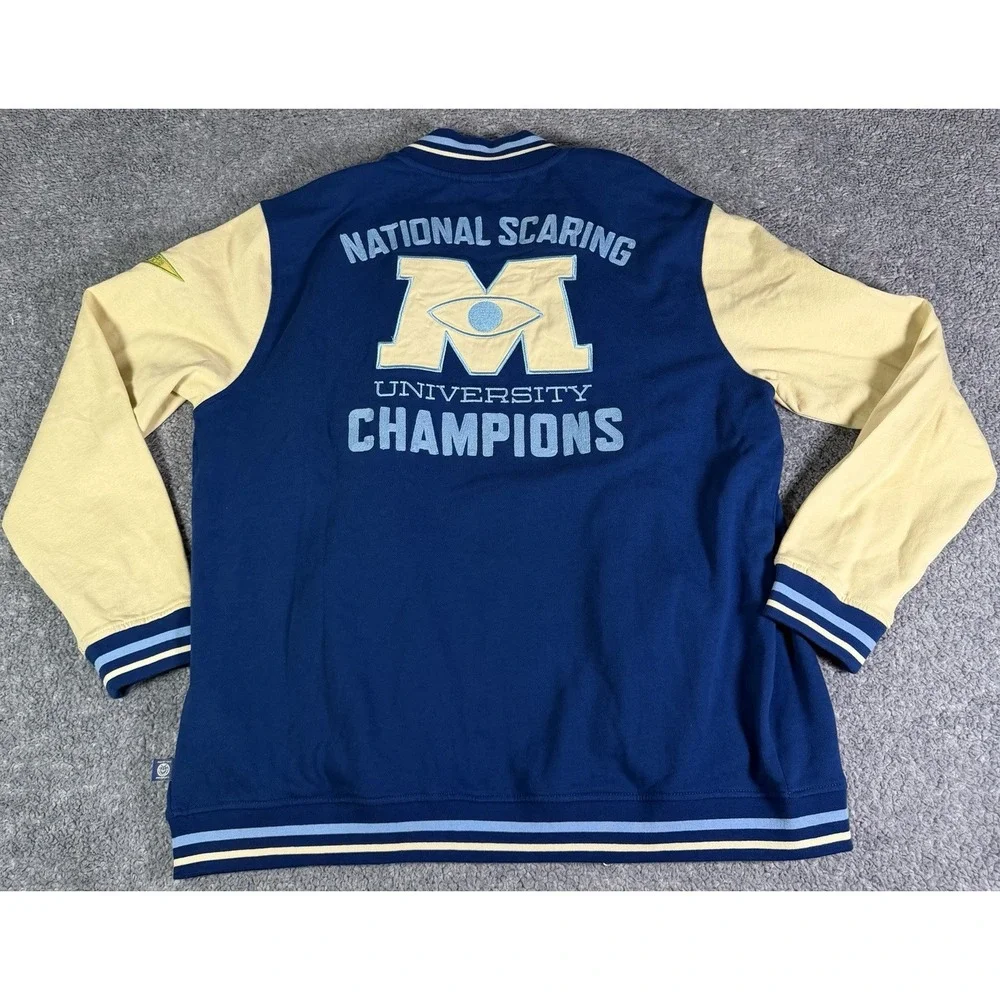 NWT Disney Parks Men's Monsters University Varsity Jacket Blue Size Large READ